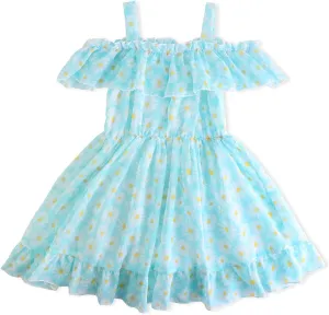 Baby Toddler Girls Dresses Chiffon Off Shoulder Flower Dress Baby Girl Clothes Summer Outfits 1-7 Years
