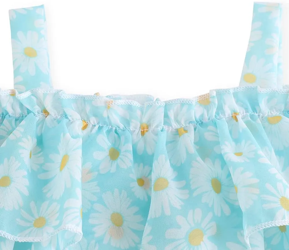 Baby Toddler Girls Dresses Chiffon Off Shoulder Flower Dress Baby Girl Clothes Summer Outfits 1-7 Years
