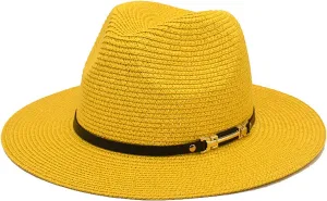 Big Brim Straw Hat Panama Jazz Hat Fedora Ladies Beach Travel Sun Hat Fisherman Hat Coneflower Funny