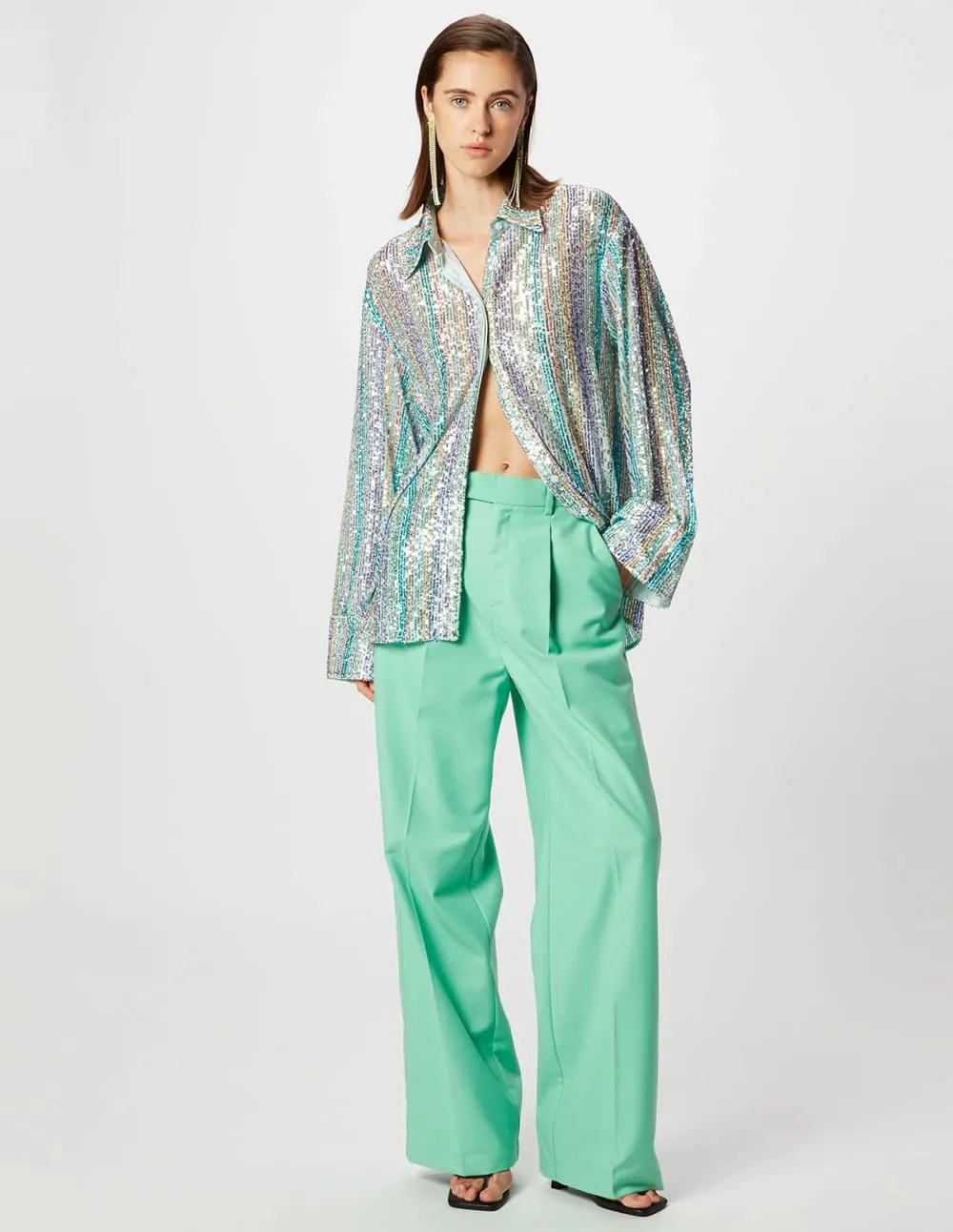 Camisa Isabelle Blanche con Lentejuelas Multicolor Mujer