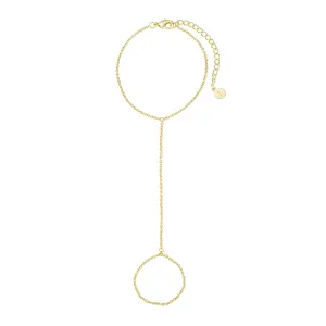 Faire de la Mode Gold Plated Bracelet Ring Hand Chain for 4-8 Ring Sizes  14k Gold Plated Sterling Silver Hand Chain Bracelet for Women  6" to 8" Adjustable Length