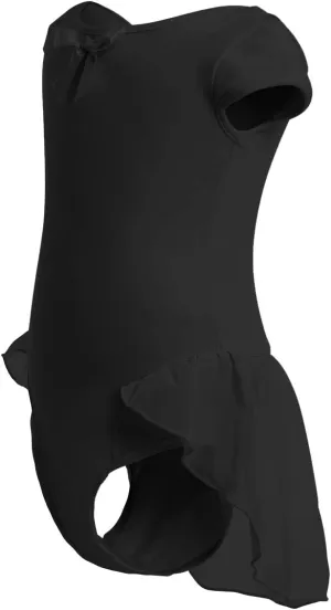 IBAKOM Girls' Raglan Cap Sleeve Leotard for Toddler Kids Gymnastics Dance Ballet Dress High Low Skirted Ballerina Dancewear