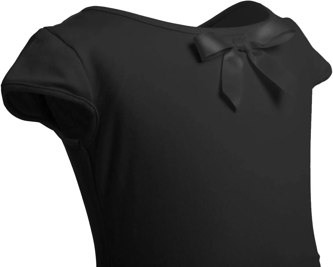 IBAKOM Girls' Raglan Cap Sleeve Leotard for Toddler Kids Gymnastics Dance Ballet Dress High Low Skirted Ballerina Dancewear