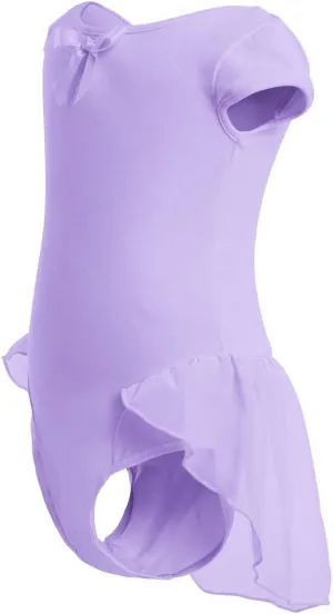 IBAKOM Girls' Raglan Cap Sleeve Leotard for Toddler Kids Gymnastics Dance Ballet Dress High Low Skirted Ballerina Dancewear