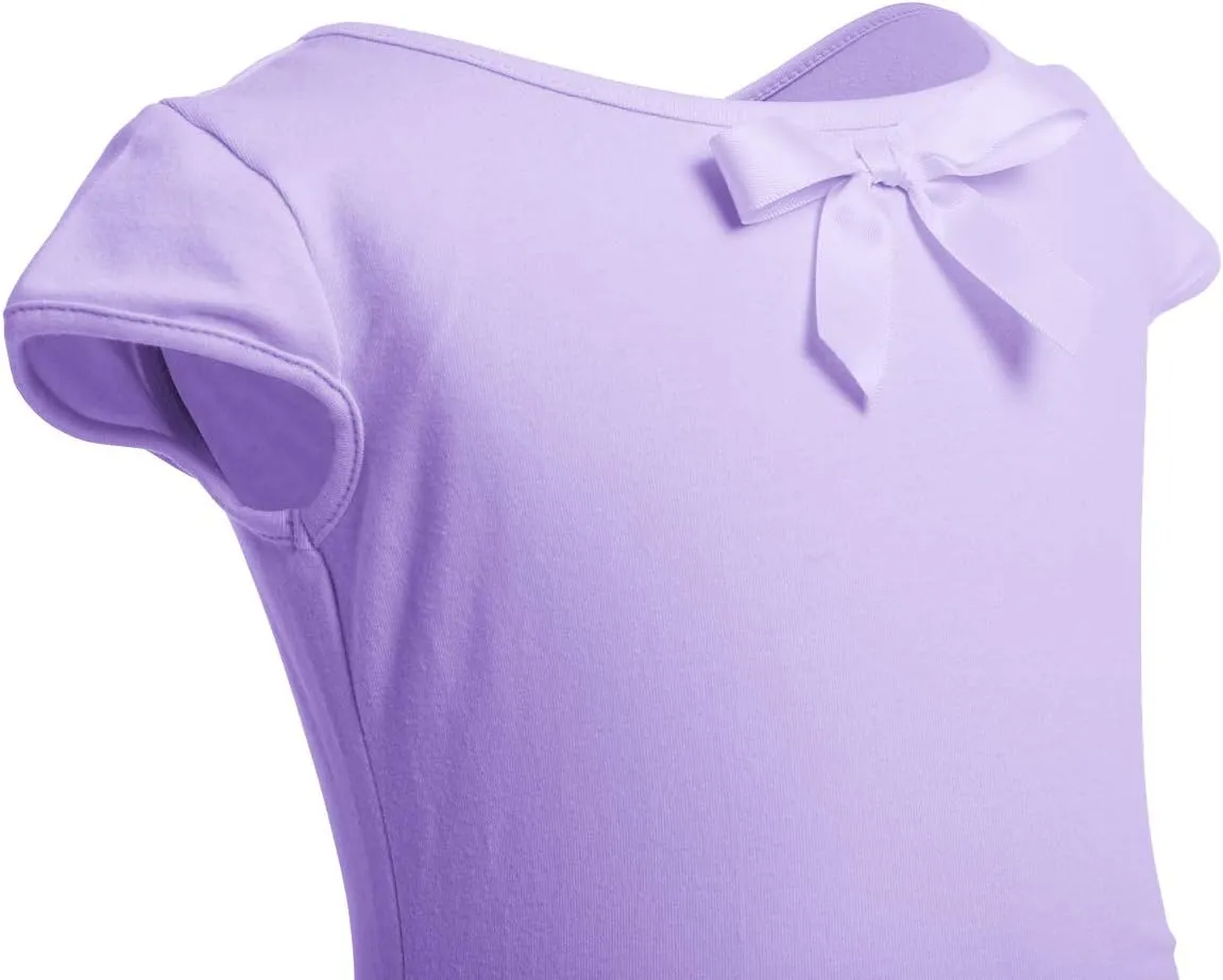 IBAKOM Girls' Raglan Cap Sleeve Leotard for Toddler Kids Gymnastics Dance Ballet Dress High Low Skirted Ballerina Dancewear