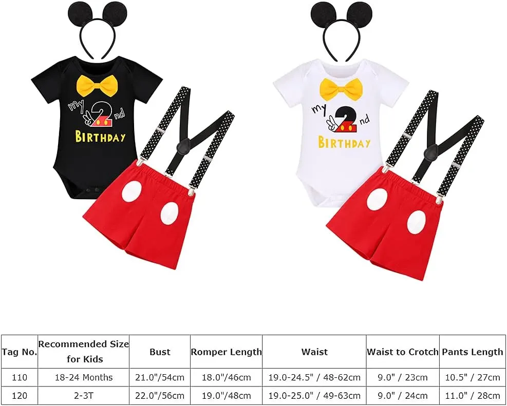 IMEKIS Baby Boys Mouse Costume Cosplay Bowtie Romper Suspenders Shorts Pants 1st Birthday Halloween Cake Smash Tuxedo Outfit