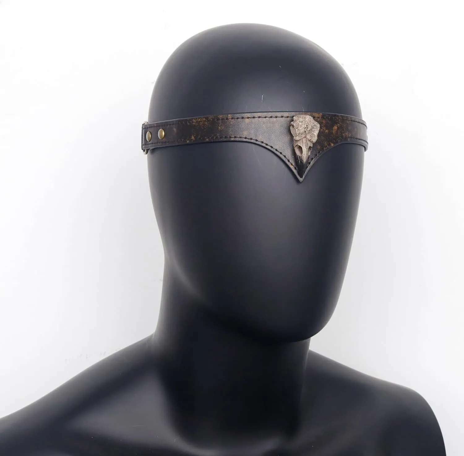 L'VOW Viking Leather Headband Adjustable Medieval Headpiece LARP Costume Renaissance Cosplay Accessories