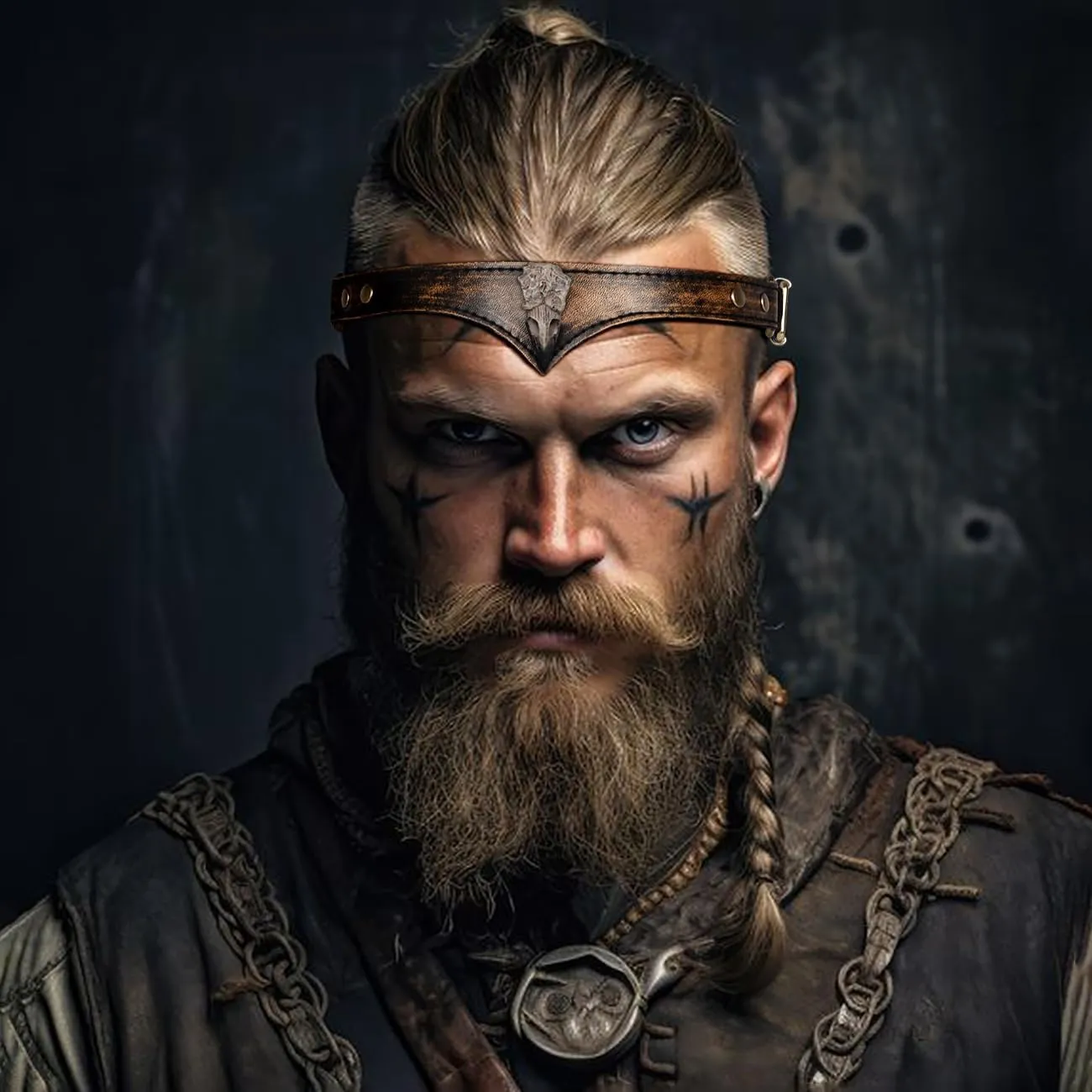 L'VOW Viking Leather Headband Adjustable Medieval Headpiece LARP Costume Renaissance Cosplay Accessories