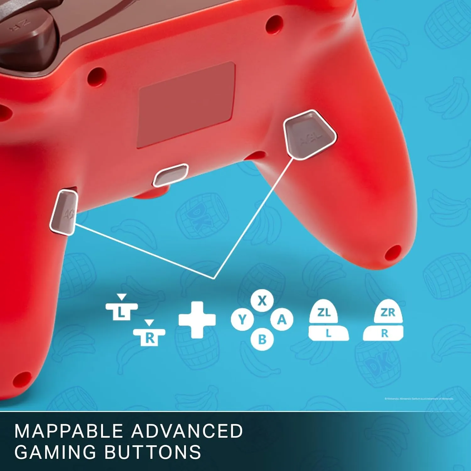 PowerA Enhanced Wired Controller for Nintendo Switch - Donkey Kong Flex, Gamepad, game controller, wired controller, officially licensed