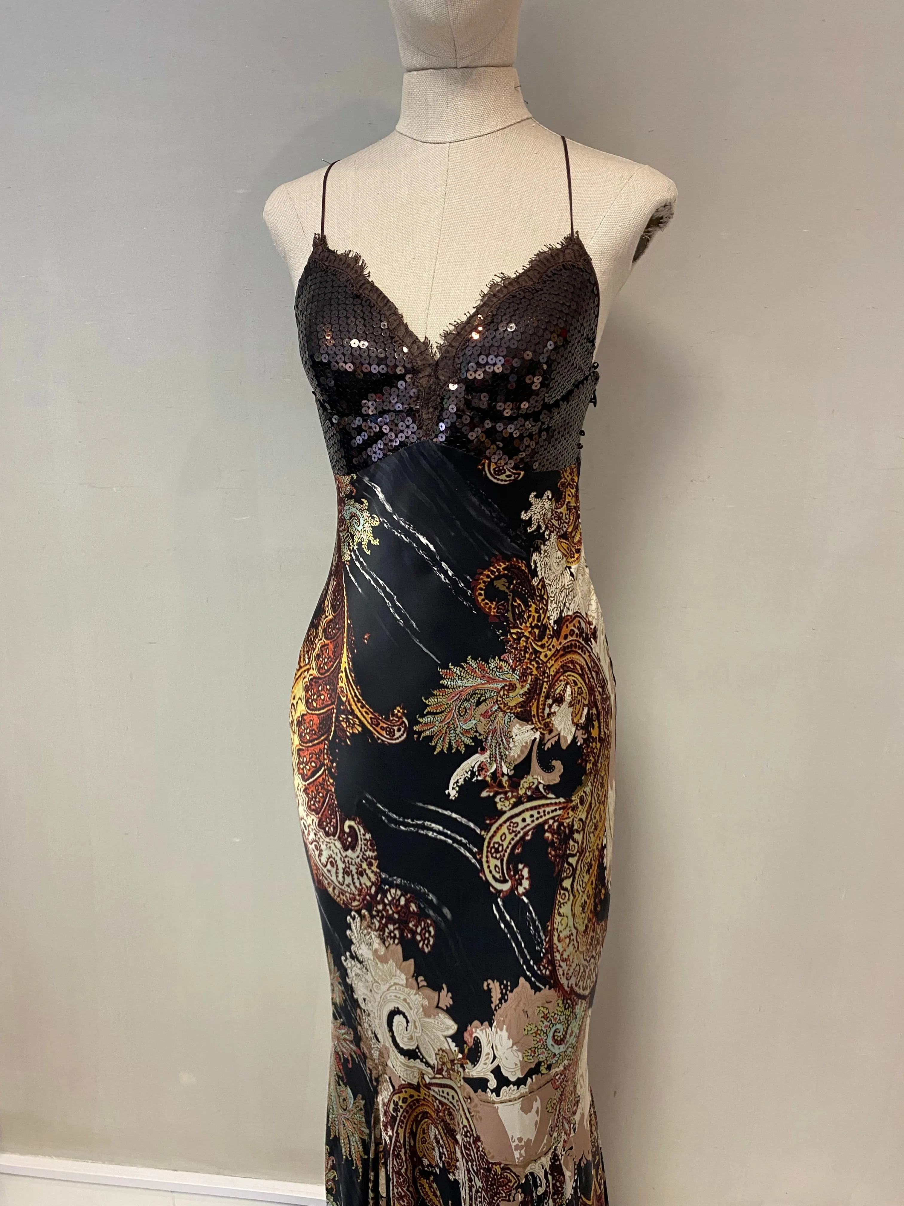 Vestido Mary L Couture Satín Marrón (Talle 4 Us)