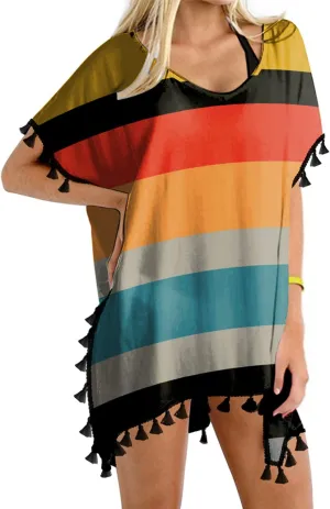 Yincro Women Chiffon Tassel Swimsuit Cover Up Beach Coverups for Swimwear