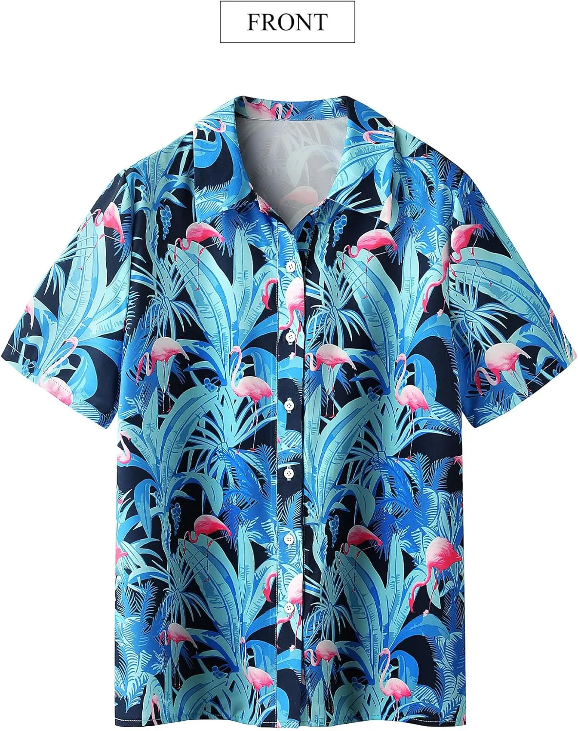 ZXZY Women Cute Hawaiian Shirt Lapel V Neck Short Sleeve Top Loose Button Down Blouse
