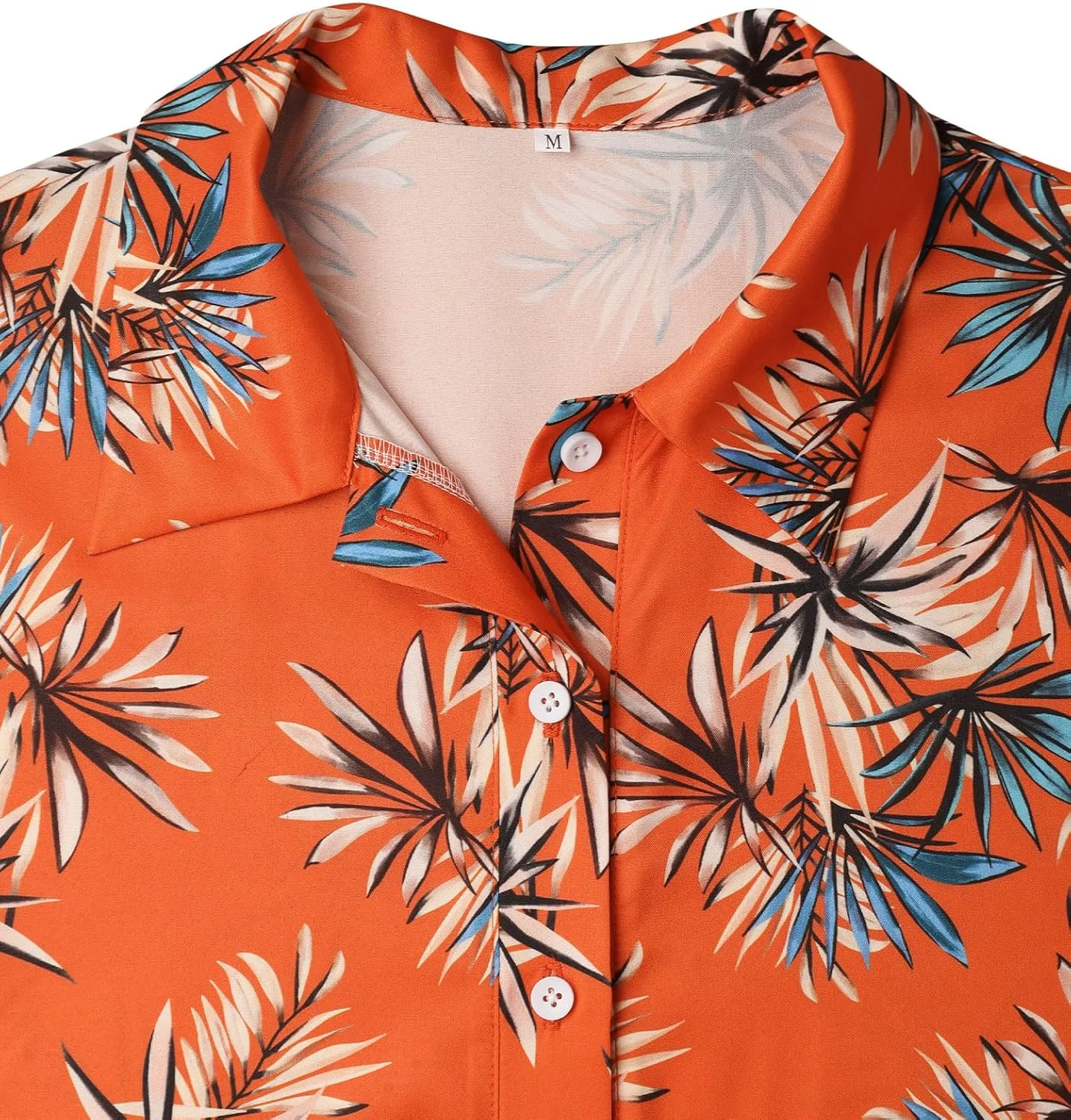 ZXZY Women Cute Hawaiian Shirt Lapel V Neck Short Sleeve Top Loose Button Down Blouse