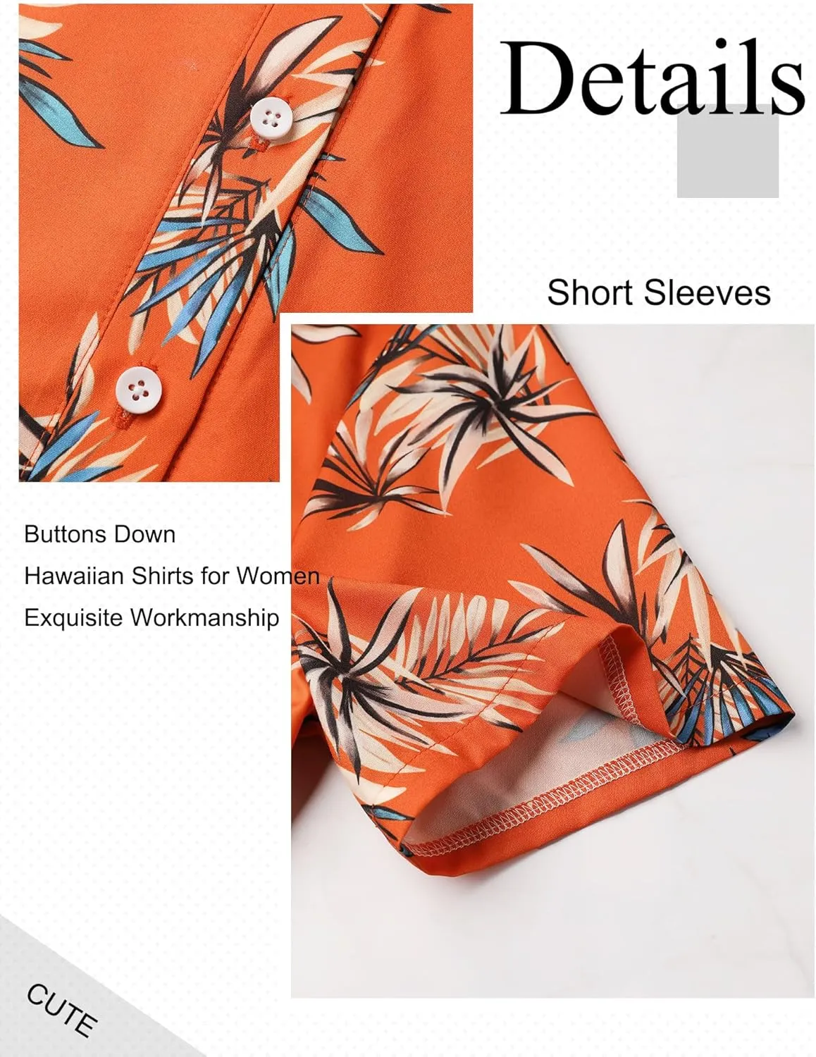 ZXZY Women Cute Hawaiian Shirt Lapel V Neck Short Sleeve Top Loose Button Down Blouse